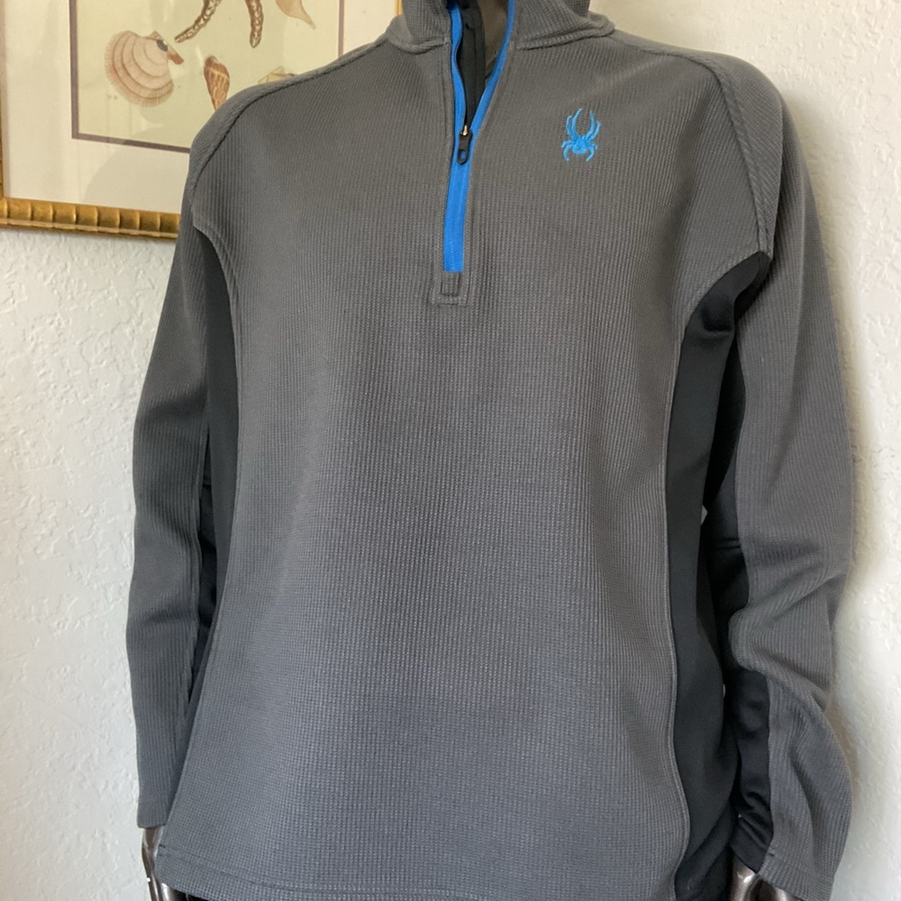 Spyder Charcoal Pullover with Blue Trim